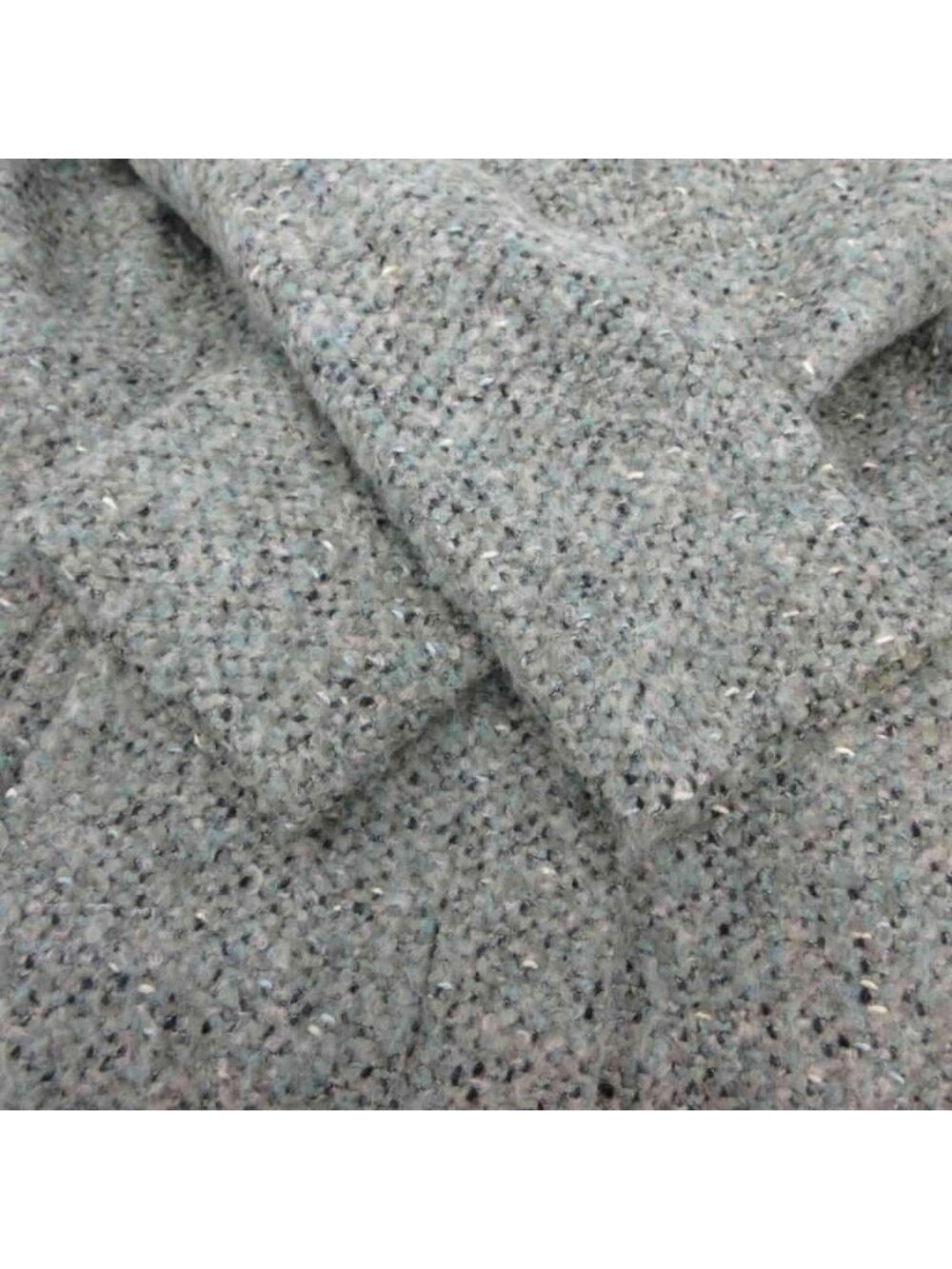 Max Mara Studio Stand Color Coat Wool 36 Green Tweed Long Sleeve Mid Length Pp View 5